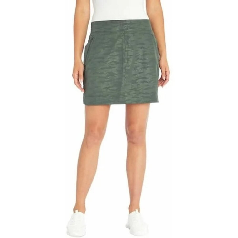 Orvis Skort‎ Size XS Xsmall Camo Embossed Pull-On Travel Skirt Print Skirt Olive